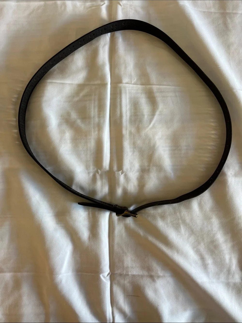 Black Men's Leather Belt with Cutout Pattern‎ and Brass Buckle 2XL